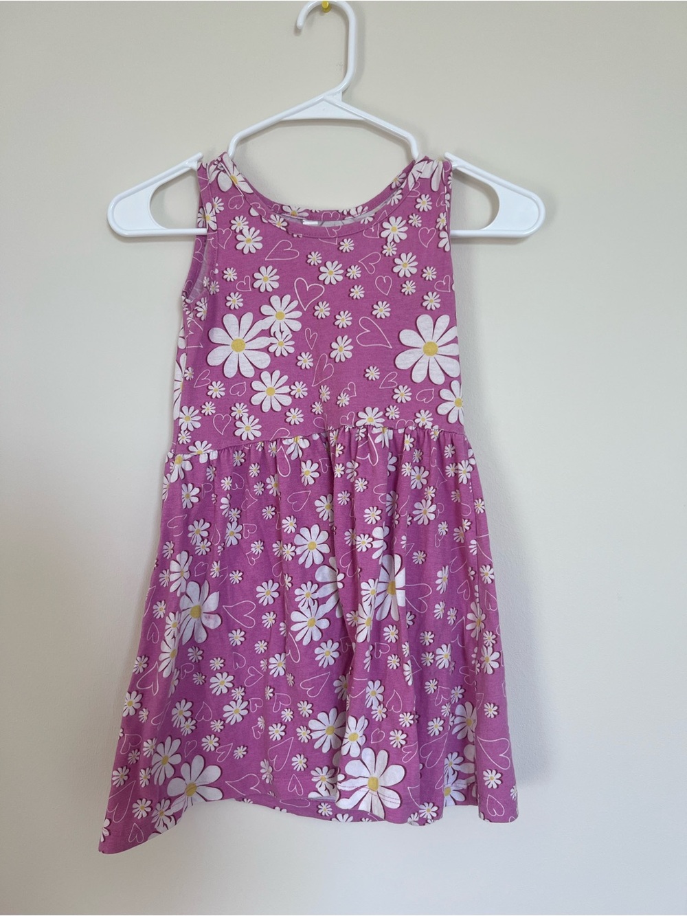 Girls Pink Floral Sleeveless Dress